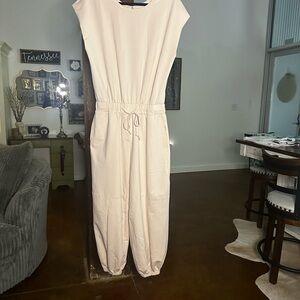 Cream Sleeveless Jumpsuit